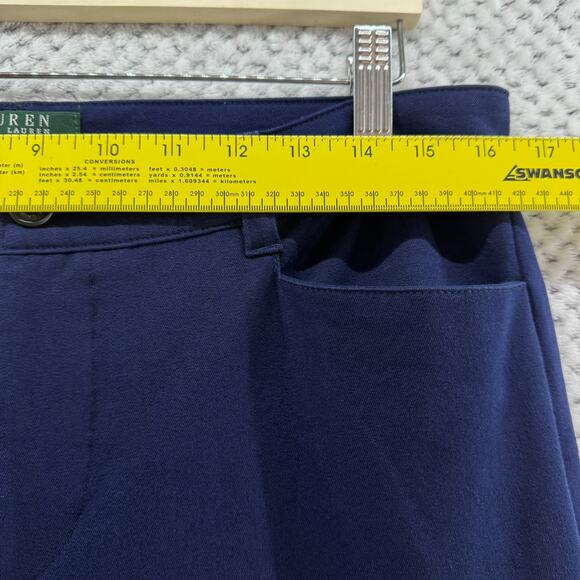 Lauren Ralph Lauren Pants Womens 10 Blue Cotton Adelle Straight Leg Mid Rise - Picture 10 of 15